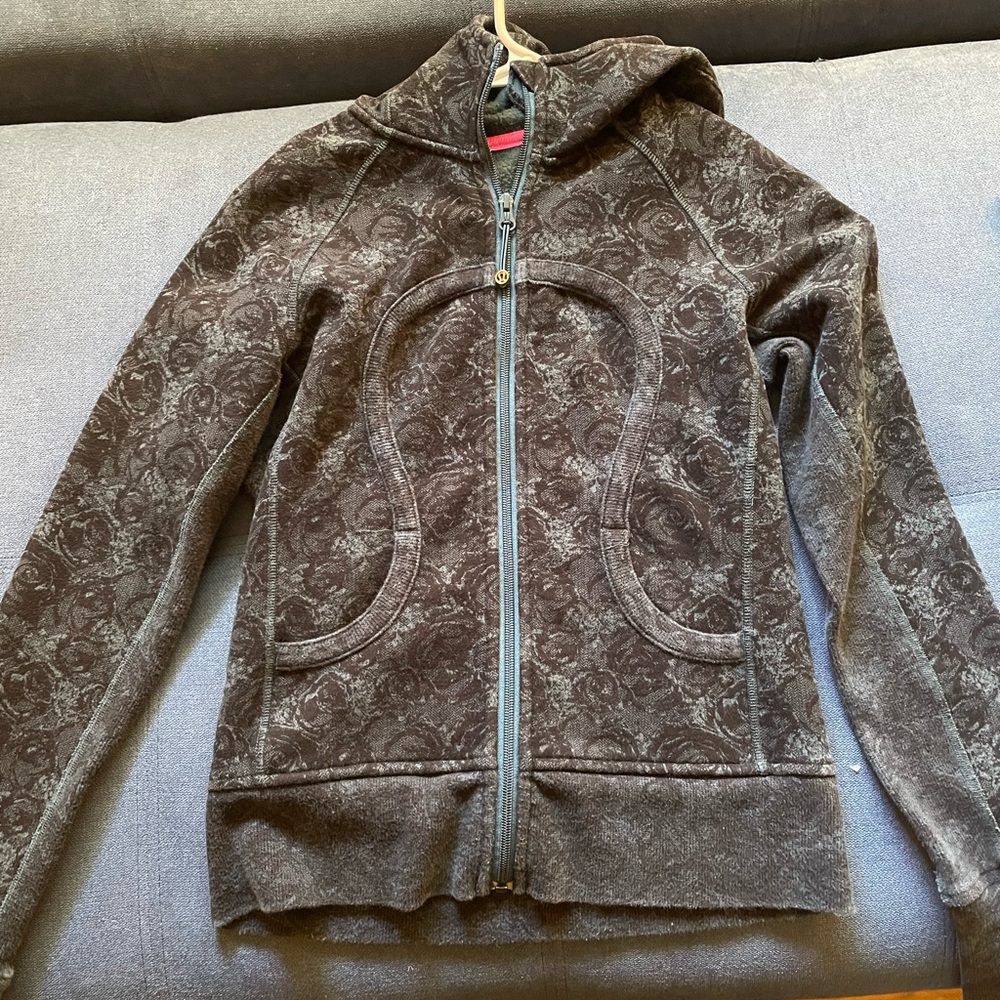 Lululemon Blue Floral Zip-Up Hoodie